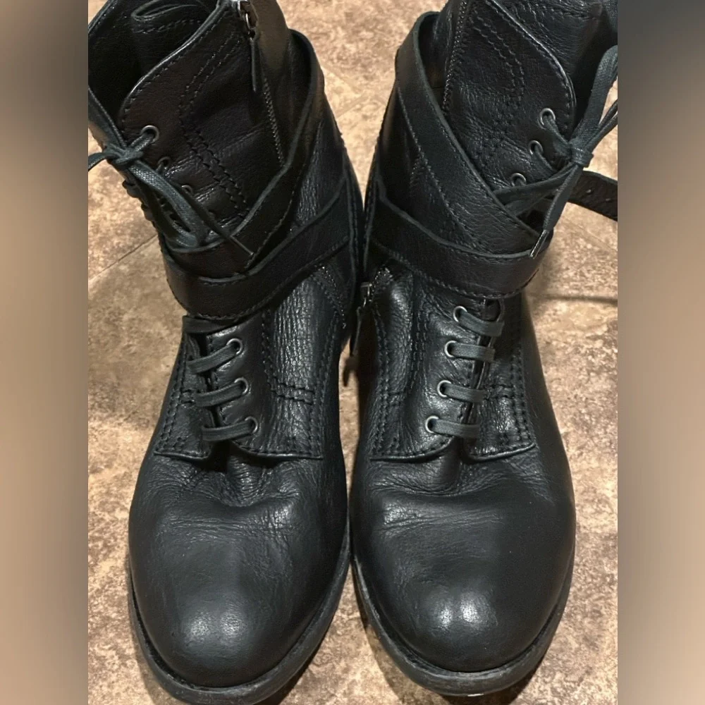 Authentic Prada Calzaturra Donna Cervo Shine Black Boots Size 40 (US 9) Grunge - Picture 5 of 9